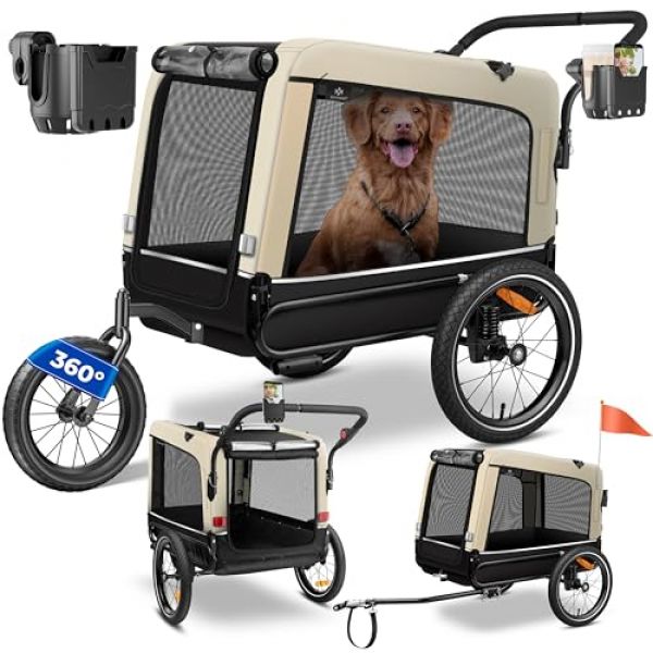 Kesser 2-in-1 Fahrradanhänger für Hunde