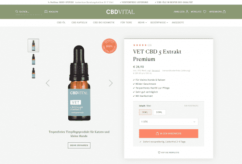 Screenshot von VET CBD 5 Extrakt Premium